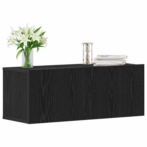 ТВ шкаф 2 pcs Черния дъб 80 x 30 x 30 см Инженерно дърво