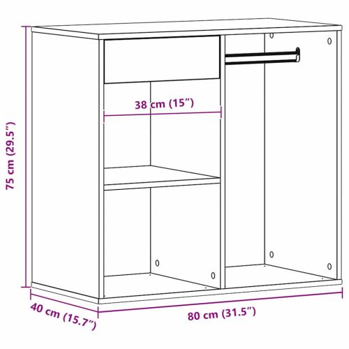 Козметично шкафче Черния дъб 80 x 40 x 75 см Инженерно дърво