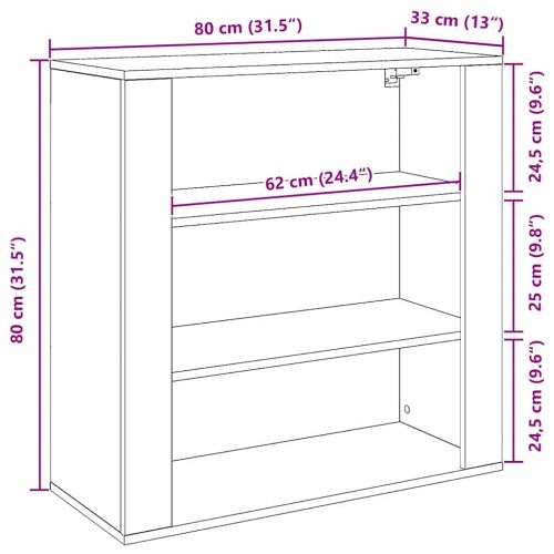 Стенен шкаф с рафт Черния дъб 80 x 33 x 80 см Инженерно дърво