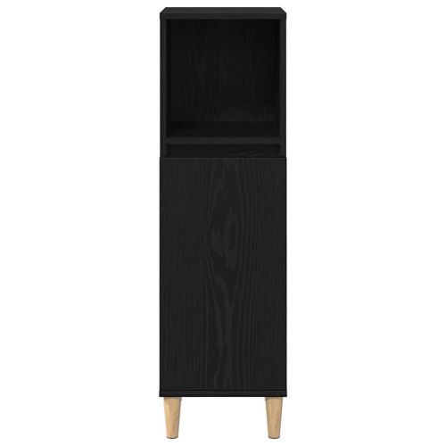 Банен шкаф с рафт Черния дъб 30 x 30 x 100 см Инженерно дърво