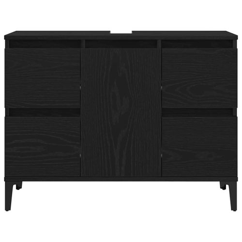 Шкаф за мивка в баня Черния дъб 80 x 33 x 60 см Инженерно дърво