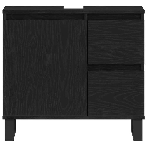 Шкаф за мивка в баня Черния дъб 65 x 33 x 60 см Инженерно дърво