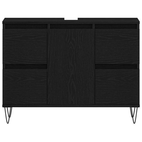 Шкаф за мивка в баня Черния дъб 80 x 33 x 60 см Инженерно дърво