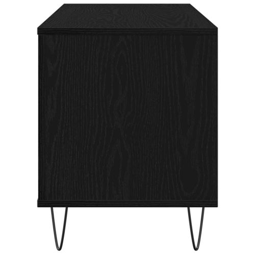 Шкаф за грамофонни плочи с рафт Черния дъб 100 x 38 x 48 см