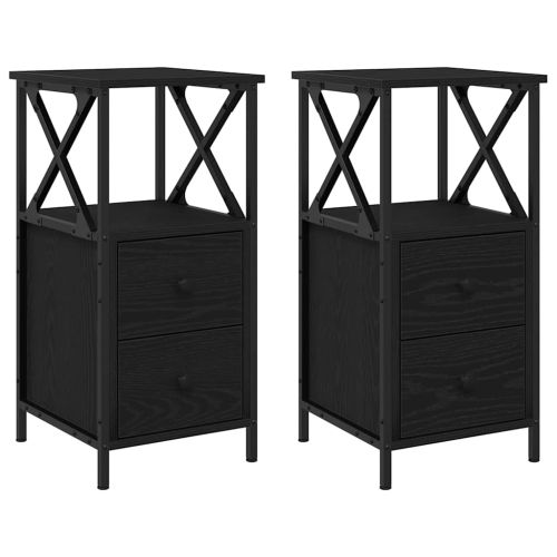 Нощен шкаф 2 pcs Черния дъб 34 x 35,5 x 70 см Инженерно дърво