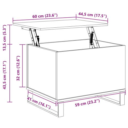 Масичка за кафе Черния дъб 60 x 44,5 x 45 см