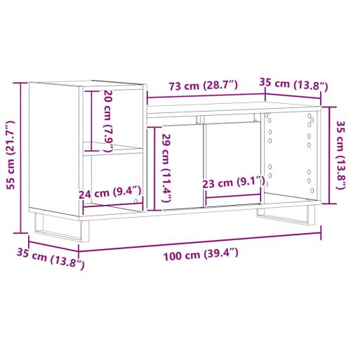 Комплект ТВ шкаф Черния дъб 100 x 35 x 55 см Инженерно дърво
