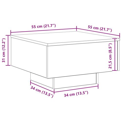 Масичка за кафе Черния дъб 55 x 55 x 31 см Инженерно дърво