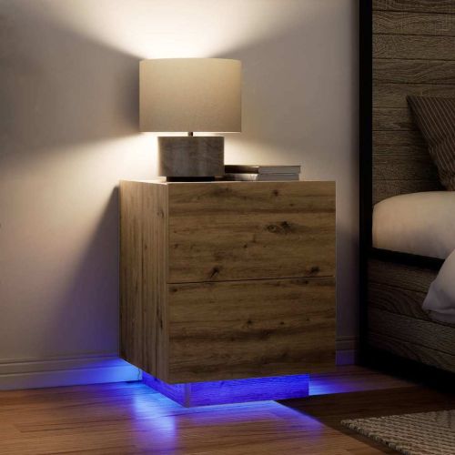 Нощен шкаф с чекмедже 2 pcs Дъб 45 x 40 x 55 см Инженерно дърво