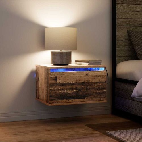 Стенен шкаф за нощно шкафче 2 pcs Старо дърво Инженерно дърво