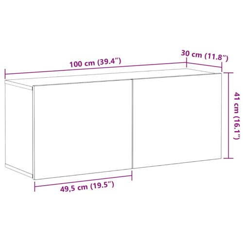 Комплект ТВ шкаф Черния дъб 100 x 30 x 41 см Инженерно дърво