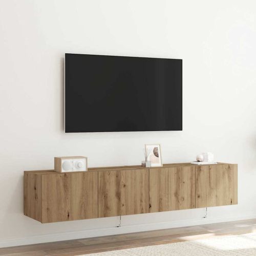 TV стенен шкаф 2 pcs Дъб 80 x 35 x 31 cm Инженерно дърво