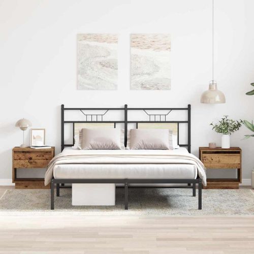 Нощна маса 2 pcs Старо дърво 45 x 34 x 44 см Инженерно дърво