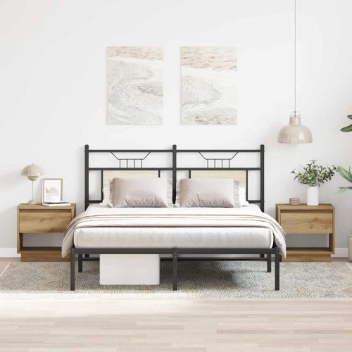 Нощна маса с чекмедже 2 pcs Дъб 45 x 34 x 44 см Инженерно дърво