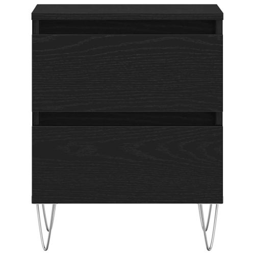 Нощен шкаф 2 pcs Черен дъб 40 x 35 x 50 см Инженерно дърво