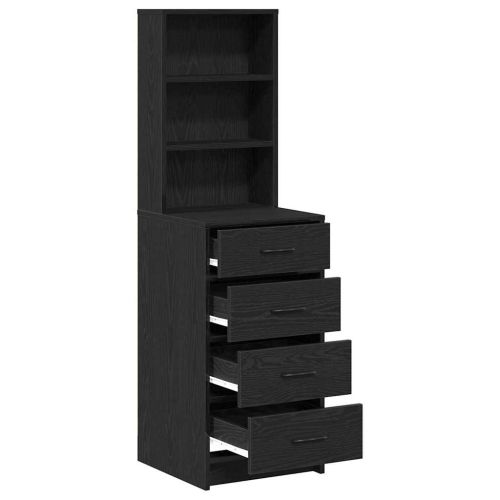 Висок шкаф Черен дъб 40 x 41 x 135 см Инженерно дърво