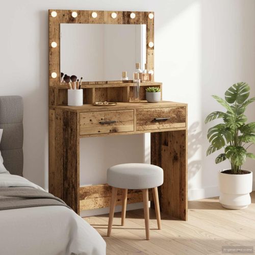 Тоалетка с рафт Старо дърво 79 x 41 x 135 см Инженерно дърво