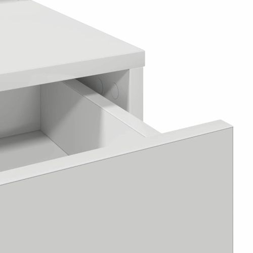 Тоалетка с чекмедже Бяло 79 x 41 x 140 см Инженерно дърво