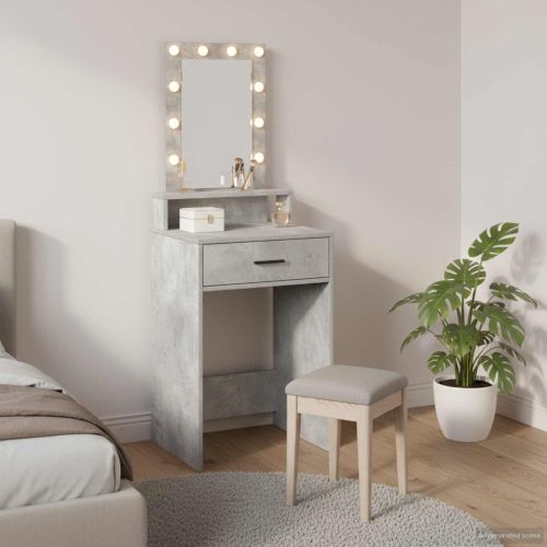 Тоалетка с чекмедже Сив 50 x 41 x 140 см Инженерно дърво