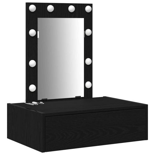 Тоалетка с чекмедже Черно 60 x 40 x 70 см Инженерно дърво