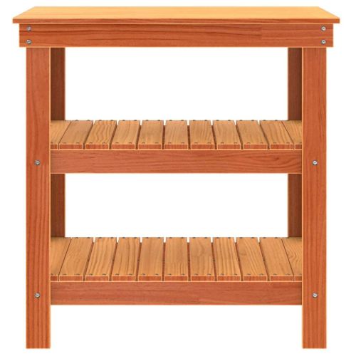 Работна маса с рафт Кафяво с восъчно покритие 78,5 x 50 x 80 см