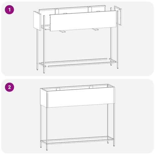 Повдигната градинска саксия Сребрист 100 x 26 x 82 см