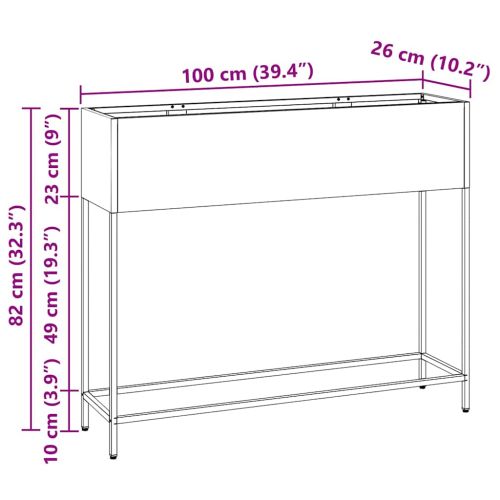 Повдигната градинска саксия Сребрист 100 x 26 x 82 см