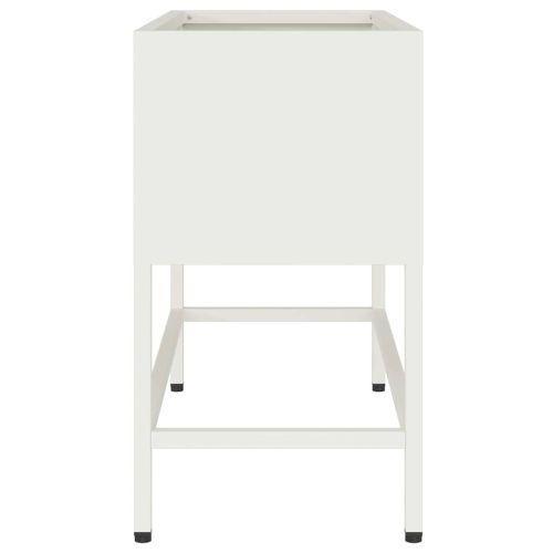 Повдигната градинска саксия Бяло 60 x 26 x 45 см Стомана