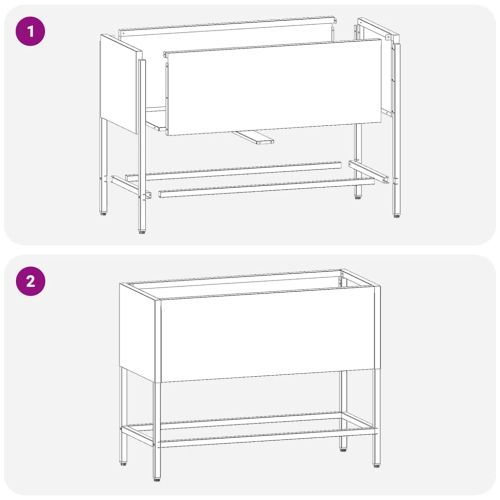 Повдигната градинска саксия Сребрист 60 x 26 x 45 см