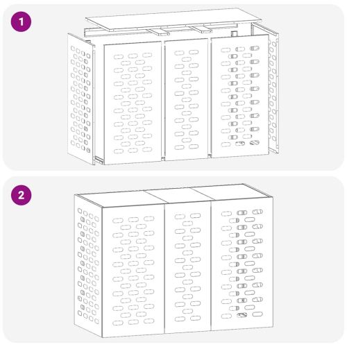 Покритие за климатик Антрацит 110 x 50 x 80 cm Стомана