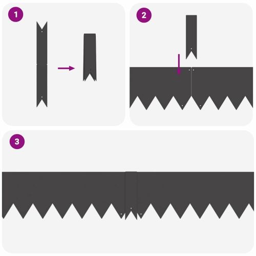 Ограда за трева 10 pcs Черно 100 x 0.05 x 20 см