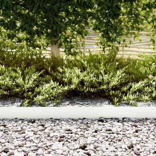 Ограда за трева 30 pcs Бяло 100 x 0.05 x 20 см