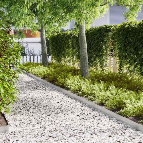 Ограда за трева 50 pcs Сребрист 100 x 0.05 x 20 см