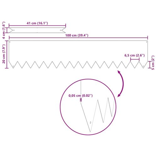 Ограда за трева 10 pcs Бяло 100 x 0.05 x 20 см