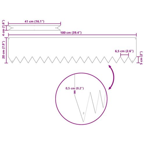 Ограда за трева 10 pcs Антрацит 100 x 0.05 x 20 см