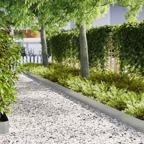 Ограда за трева 10 pcs Сребрист 100 x 0.05 x 20 см