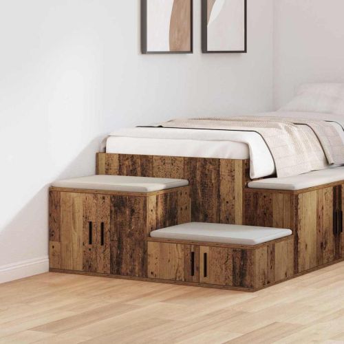 Шкаф за съхранение 2 pcs Старо дърво 127 x 41 x 40 см