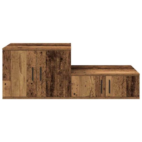Шкаф за съхранение 2 pcs Старо дърво 118 x 41 x 40 см