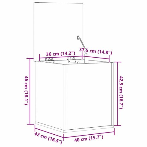 Кутия за съхранение Старо дърво 40 x 42 x 46 cm Инженерно дърво