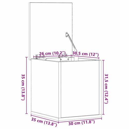 Кутия за съхранение Дъб 30 x 35 x 35 cm Инженерно дърво