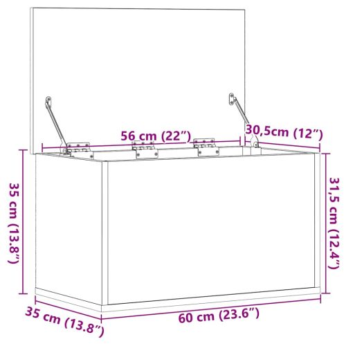 Кутия за съхранение Старо дърво 60 x 35 x 35 cm Инженерно дърво