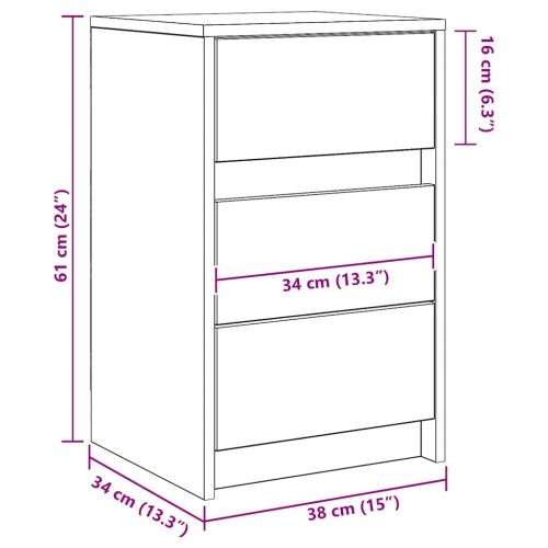 Нощен шкаф с Старо дърво 38 x 34 x 61 см Инженерно дърво