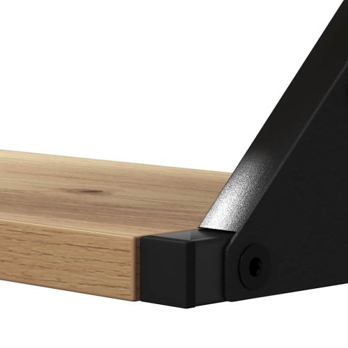 Стенен рафт Монтиране на стена със съхранение 3 pcs Димящ дъб