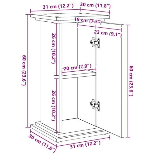 Стойка за излагане Черния дъб 31 x 30 x 60 cm Инженерно дърво