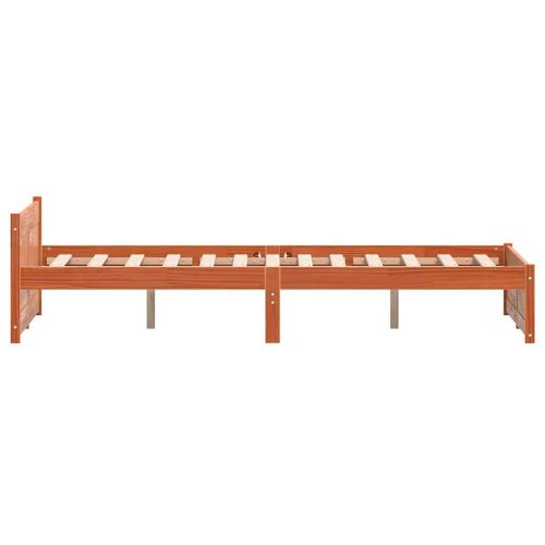 Рамка за легло Кафяво с восъчно покритие 205.5 x 95.5 x 51 см