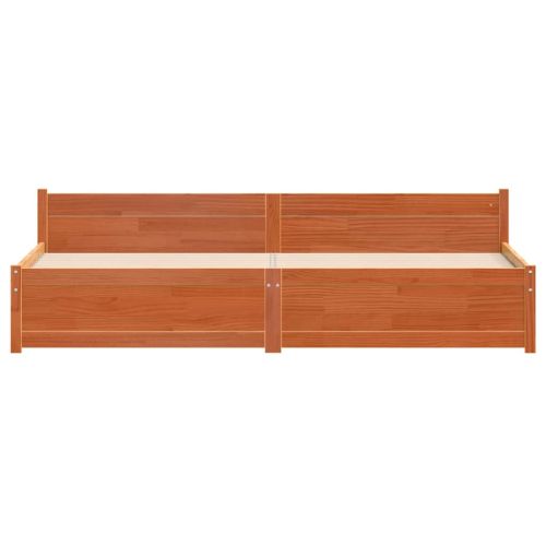 Рамка за легло Кафяво с восъчно покритие 205.5 x 95.5 x 51 см