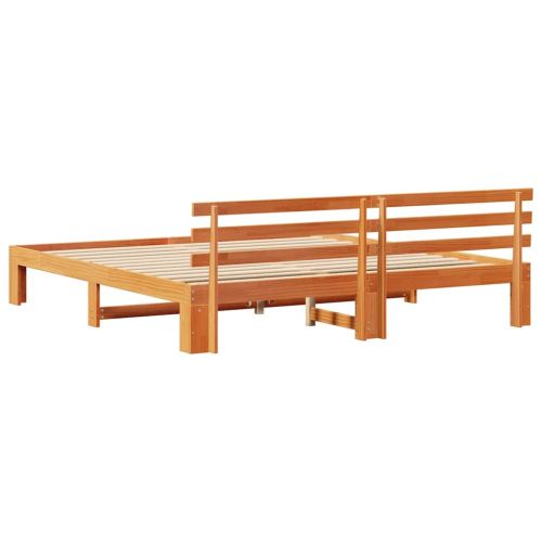 Рамка за легло с таблото Кафяво с восъчно покритие 180 x 200 cm