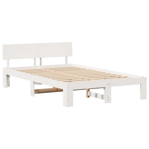 Рамка за легло с таблото Бяло 120 x 200 cm Солидно борово дърво