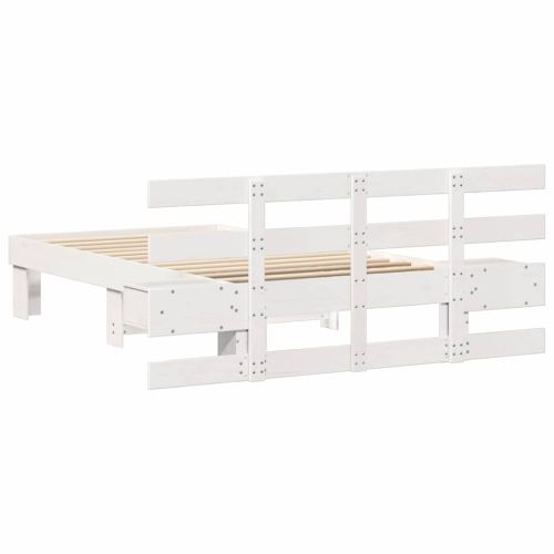 Рамка за легло с таблото Бяло 100 x 200 cm Солидно борово дърво