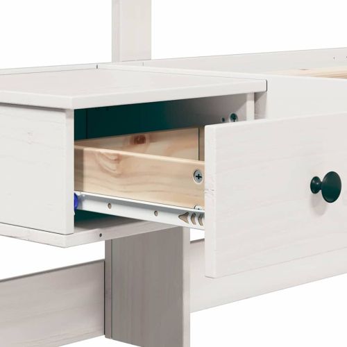 Рамка за легло с таблото Бяло 75 x 190 cm Солидно борово дърво